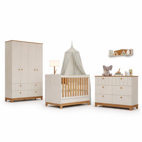 Quarto Completo de Bebê Biscoito - Off White Nature