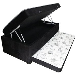 Cama Box Baú Conjugada D33 Solteiro com Cama Auxiliar 3 em 1 Bicama