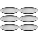 Ver imagem 1 de Conjunto 6 Pratos 18cm Melamina Lyor Tóquio Oriental Japonesa com Relevo Preto Fosco Sobremesa