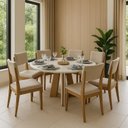 Ver imagem 1 de Sala de Jantar Moderna Vidro 8 Cadeiras Rubi Turim Lj Móveis