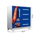 Ver imagem 3 de Cômoda Infantil Carro Compacta Mdf Premium 4 Gavetas 1 Porta:azul