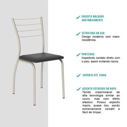 Conjunto Sala de Jantar Fortaleza com Mesa e 4 Cadeiras 2999 Carraro - 5