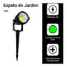 Luminária Espeto Jardim com Lâmpada Cob Led 5/7w Luz Verde:5w - 7