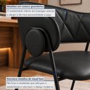 Ver imagem 5 de Kit 4 Cadeiras de Jantar Industrial Estofada Corino Preto Lara