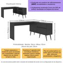 Ver imagem 3 de Mesa Gamer em L para Computador 2 Portas 1 Gaveta Strike Multimóveis MP6051 Preto