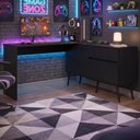 Ver imagem 1 de Mesa Gamer em L para Computador 2 Portas 1 Gaveta Strike Multimóveis MP6051 Preto