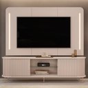 Ver imagem 7 de Painel para Tv 75 Pol e Rack Bancada Ripado 218cm World D04 Off White - Mpozenato