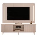 Ver imagem 1 de Painel para Tv 75 Pol e Rack Bancada Ripado 218cm World D04 Off White - Mpozenato