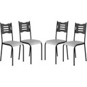 Ver imagem 2 de Kit 4 Cadeiras para Cozinha e Sala de Jantar 542.Slp Preto/Cinza