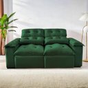 Ver imagem 1 de Sofá Retrátil e Reclinável 1,5m em Tecido Veludão Cinza C/pillow Nos Braços - Montagem Inclusa:verde