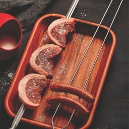 Espeto Espada Inox 40cm Cabo Revestido Alumínio Churrasco - 3