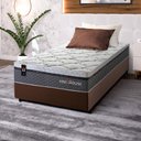 Ver imagem 1 de Conjunto Cama Box Solteiro c/ Molas Ensacadas Benton Marrom 88x188x71