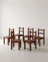 Ver imagem 1 de Kit 6 Cadeiras Jantar Design Rustico Madeira Estrutura Casa