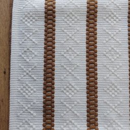 Jogo de Tapete Cozinha Branco Caramelo Algodão 3 Peças - 1