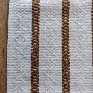 Jogo de Tapete Cozinha Branco Caramelo Algodão 3 Peças