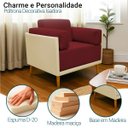 Ver imagem 4 de Poltrona Decorativa para Sala Recepção Consultório Isadora Corino Bege e Suede Vermelho