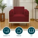 Ver imagem 3 de Poltrona Decorativa para Sala Recepção Consultório Isadora Corino Bege e Suede Vermelho