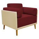 Ver mais imagens de Poltrona Decorativa para Sala Recepção Consultório Isadora Corino Bege e Suede Vermelho