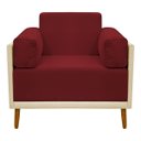 Ver imagem 7 de Poltrona Decorativa para Sala Recepção Consultório Isadora Corino Bege e Suede Vermelho