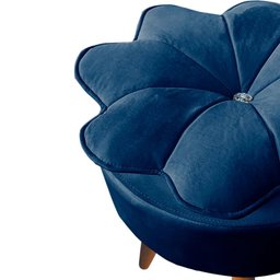 Puff Decorativo Floratta Veludo Azul- Speciale Home - 4 Puff Decorativo Floratta Veludo Azul- Speciale Home - 4