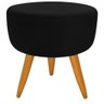 Banqueta Puff Decorativo Redondo Pé Palito Preto - 1