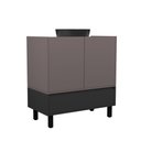 Ver imagem 1 de Gabinete para Banheiro Jessé com Pés 80cm Havana e Preto Venturi