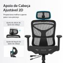 Ver mais imagens de Cadeira de Escritório Giratória Presidente Aria Tela com Braço Regulável Preto