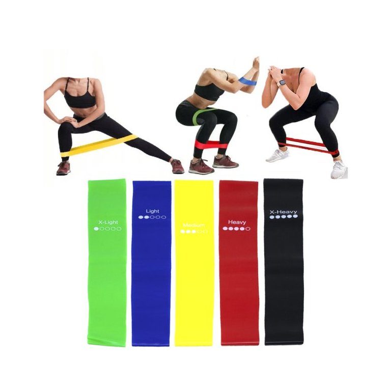 MINI BAND KIT COM 5 ELASTICOS EXERCICIO ACADEMIA TREINO CASA