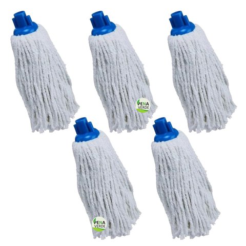 Refil Mopinho Encaixe de Rosca Mop Úmido Cru Algodão Pisos 5 Unidade com Excelente Absorção de Líqui