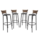 Ver imagem 1 de Kit 4 Banquetas 80cm para Balcão Ilha Bancada Área Gourmet Encosto em Junco Banco Itagold