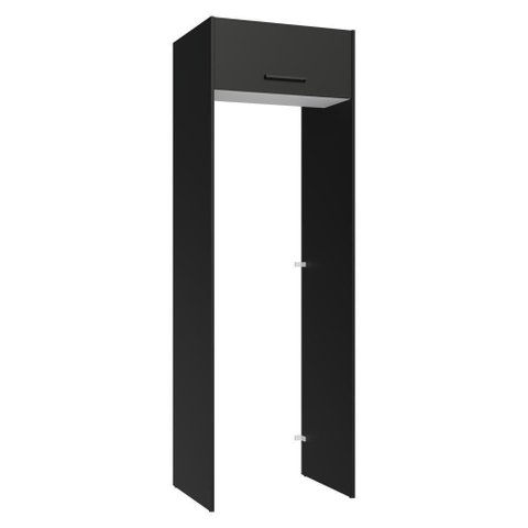 Porta-Geladeira 73 cm 1 Porta Basculante Preto/Branco/Preto Agata Madesa Preto/Branco/Preto
