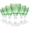 Jogo com 6 Taças para Licor Dominic de Vidro Verde Borda Dourada 55ml - 1