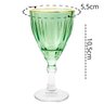 Jogo com 6 Taças para Licor Dominic de Vidro Verde Borda Dourada 55ml - 2