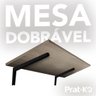 Mesa Dobravel Nogueira 1,5x40x60cm com Suporte Preto - 2