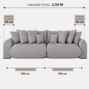 Ver imagem 4 de Sofá Retrátil 4 Lugares Bouclê Armani 2,50 Mts Cinza