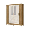 Ver imagem 4 de Guarda Roupa Roupeiro Malta 7 Portas 2 Gavetas com Espelho Freijó Off White Moval