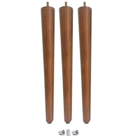Kit de 3 Pé Palito 75cm Amendoa Marrom Claro + Bucha Americana