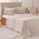 Ver imagem 1 de Kit Colcha Casal Santorini New 220x240cm Biscuit