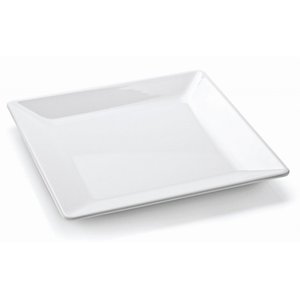 Jogo 6 Pratos Quadrado Raso em Melamina Pequeno 20cm