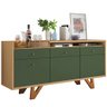 Aparador para Sala Buffet Valentim B01 Freijó Verde Pistache com Espelho Adnet 54cm Freijó - Lyam Ly - 4