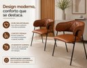 Ver imagem 5 de Cadeira Yara Moderna Courino Marrom Estrutura em Aço Carbono