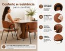 Ver imagem 2 de Cadeira Yara Moderna Courino Marrom Estrutura em Aço Carbono