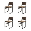 Ver imagem 1 de Kit 4 Cadeiras de Jantar Industrial Isa Assento Veludo Marrom para Mesa Sala Cozinha Decor - Marrom