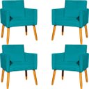 Ver imagem 1 de Kit 4 Poltrona para Sala Recepção Consultório Cadeira Nina Suede Cores Pés Palito