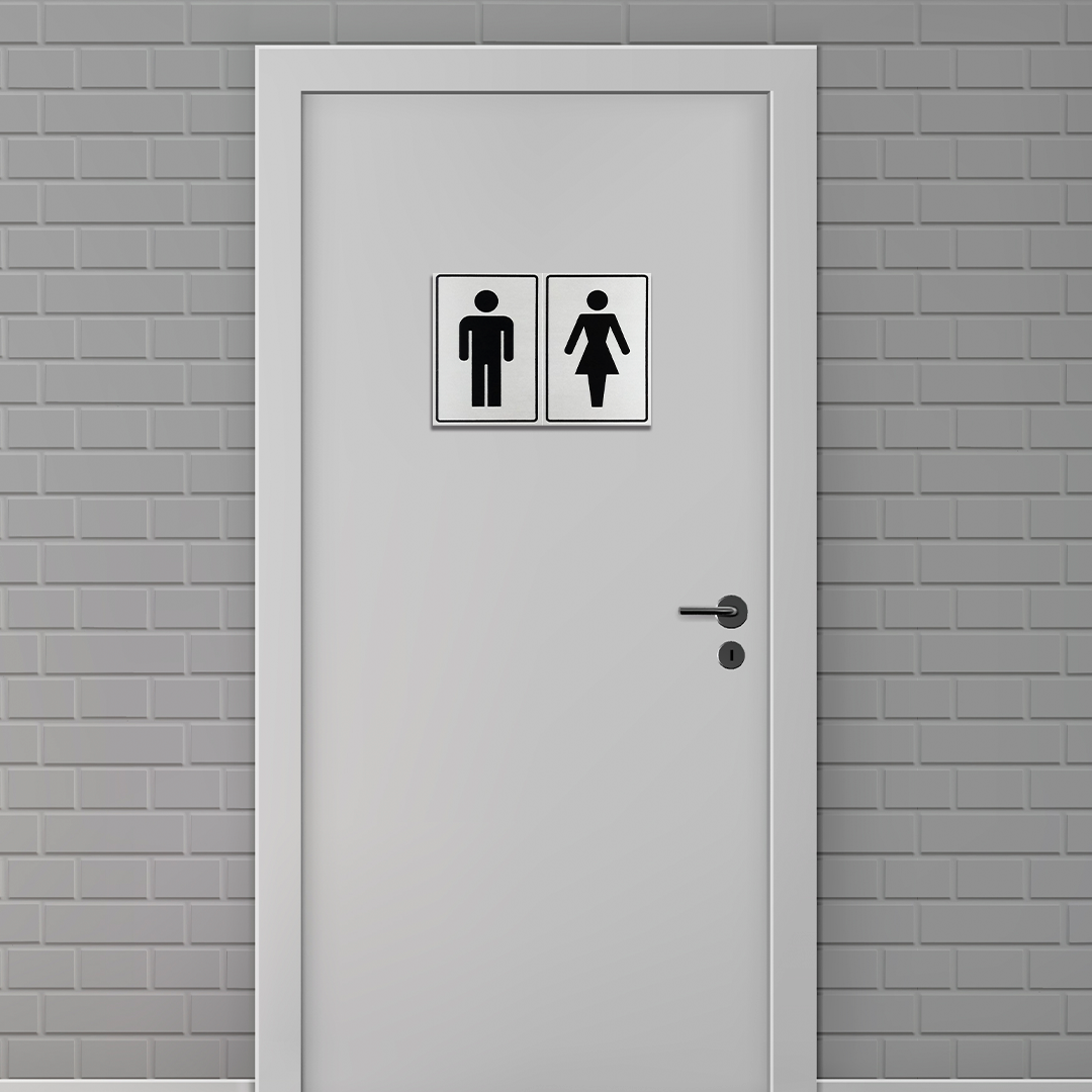 Combo 6 Placas De Sinalização Banheiro Masculino / Feminino 20x15 Acesso - B-567 F9e - 3