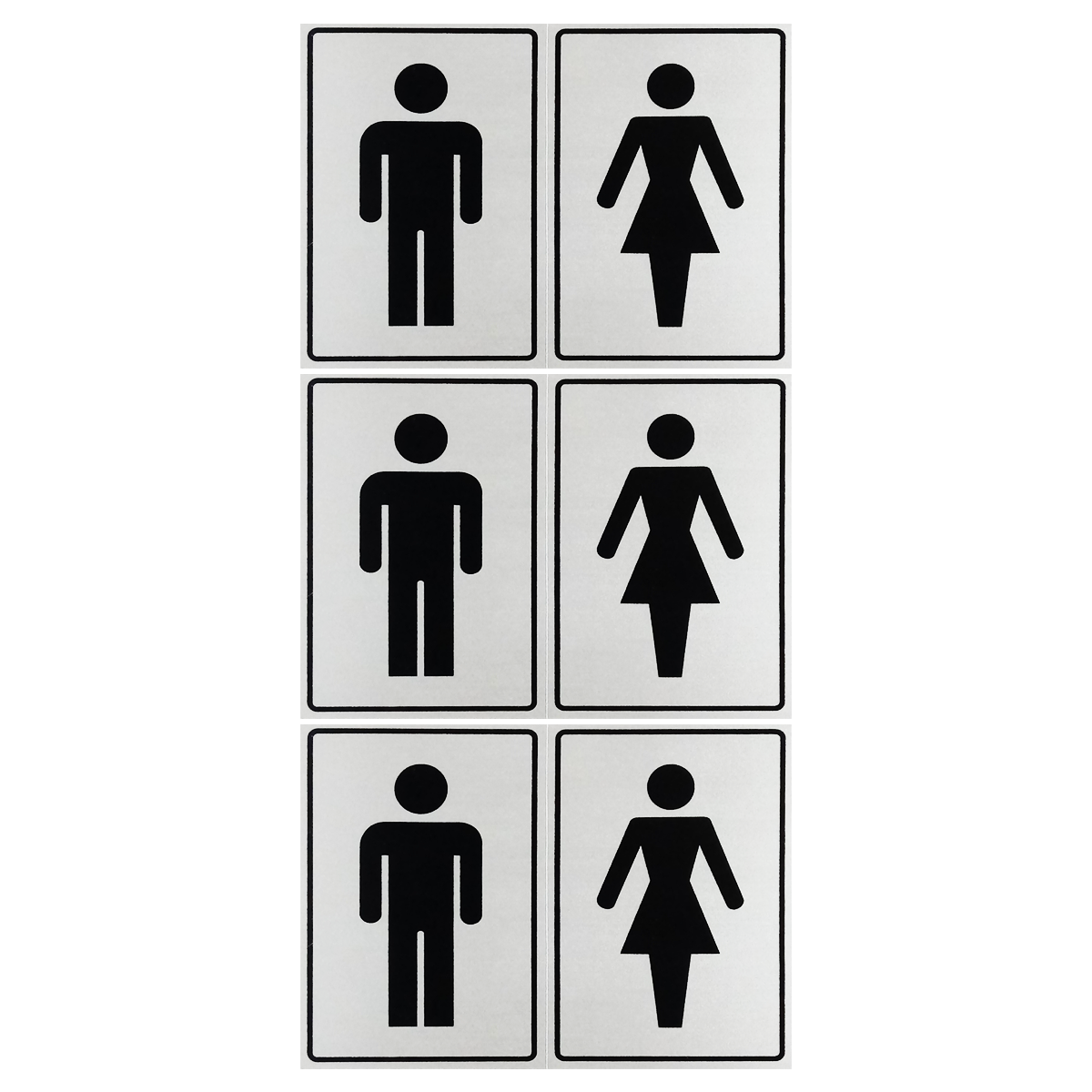 Combo 6 Placas De Sinalização Banheiro Masculino / Feminino 20x15 Acesso - B-567 F9e