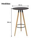 Ver imagem 4 de Conjunto Mesa Alta Redonda Bistro + 2 Banquetas Altas Charles Eames Eiffel Preta Preto