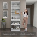 Ver imagem 5 de Kit Balcão + Cristaleira 70cm Branco/cinza Lux Madesa 01