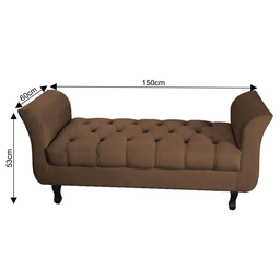 Recamier Grécia Calçadeira Decoração Moderno Quarto Sala Estar Jantar Suede - 2