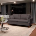 Ver imagem 2 de Sofá 160cm 2 Lugares com Almofadas Pés Curvos Veras Suede D05 Cinza - Mpozenato